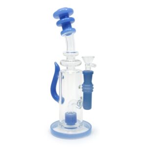 29CM BUBBLER DRUM WITH BLUE PERCOLATOR GLASS BONG