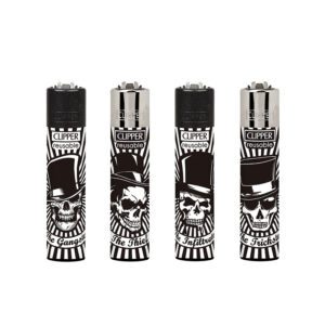 MECHERO CLIPPER CLASSIC LARGE PARTY SKULLS (DISPLAY 48 UDS)